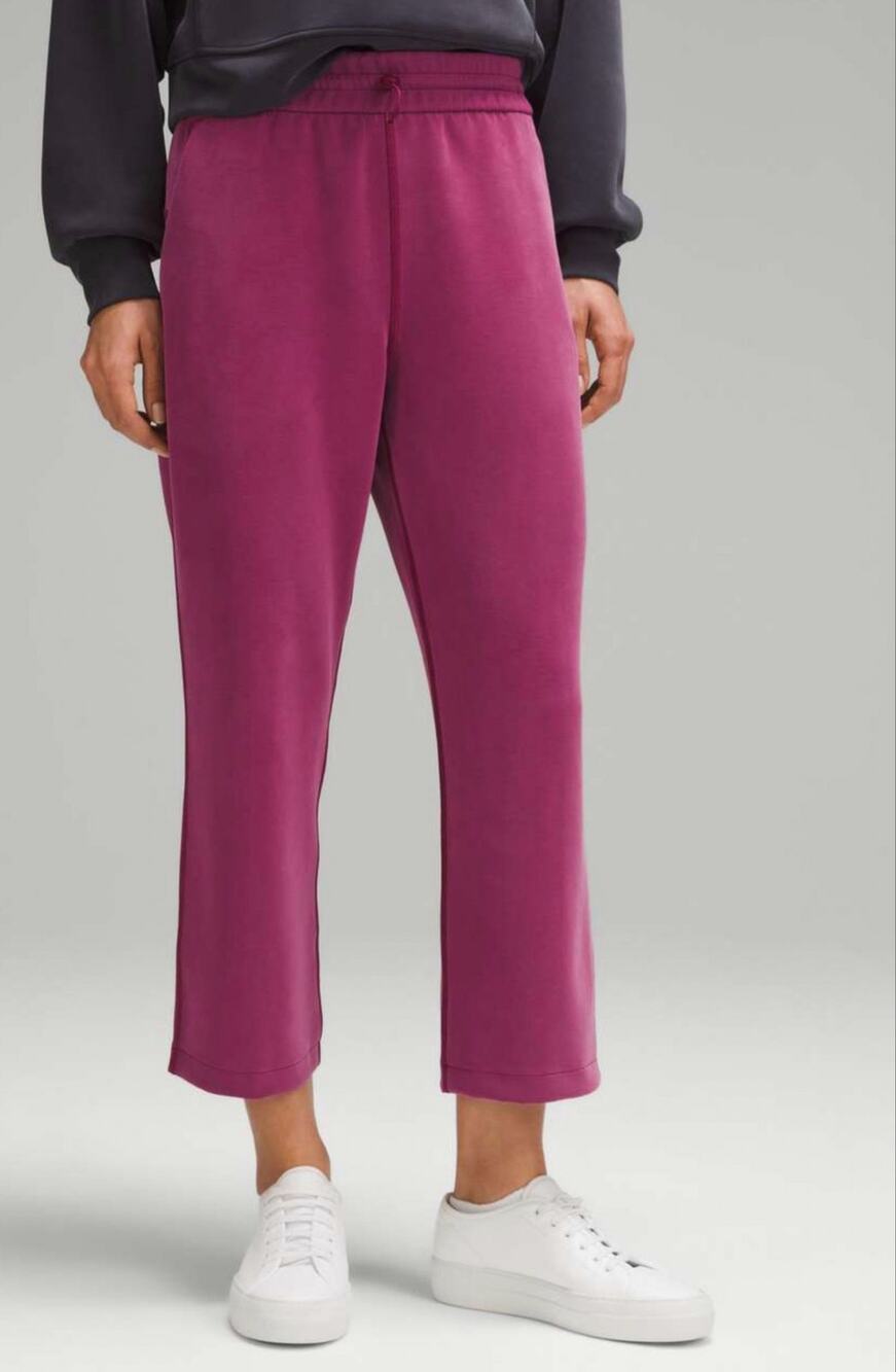 Lululemon Softstreme High-Rise Straight-Leg Cropped berry Pant Deep Luxe $118 6